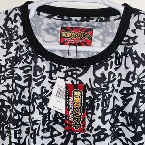 FRESH PRINTS OF TOKYO BLACK ASIAN WRITING POLYESTER T SHIRT SIZE 3XL NWT